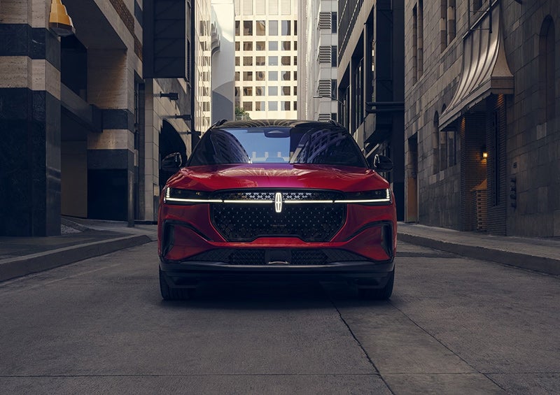 The All-new 2024 Lincoln Nautilus® SUV front view shown in alley